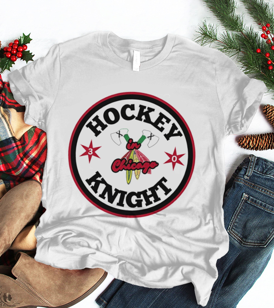 Hockey Knight In Chicago Vintage Red Stars And Tomahawks T-Shirt