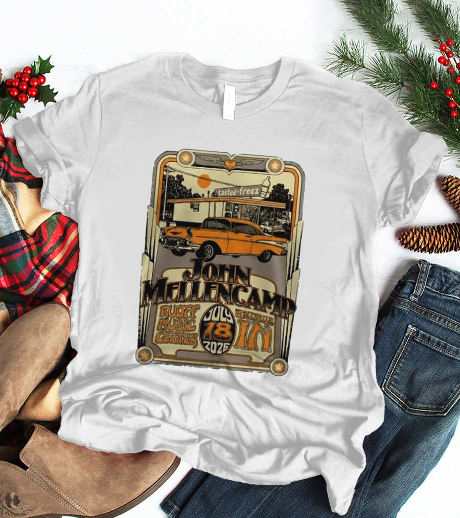 John Mellencamp Tastee Freez Ruoff Music Center Noblesville IN July 18 2026 T-Shirt
