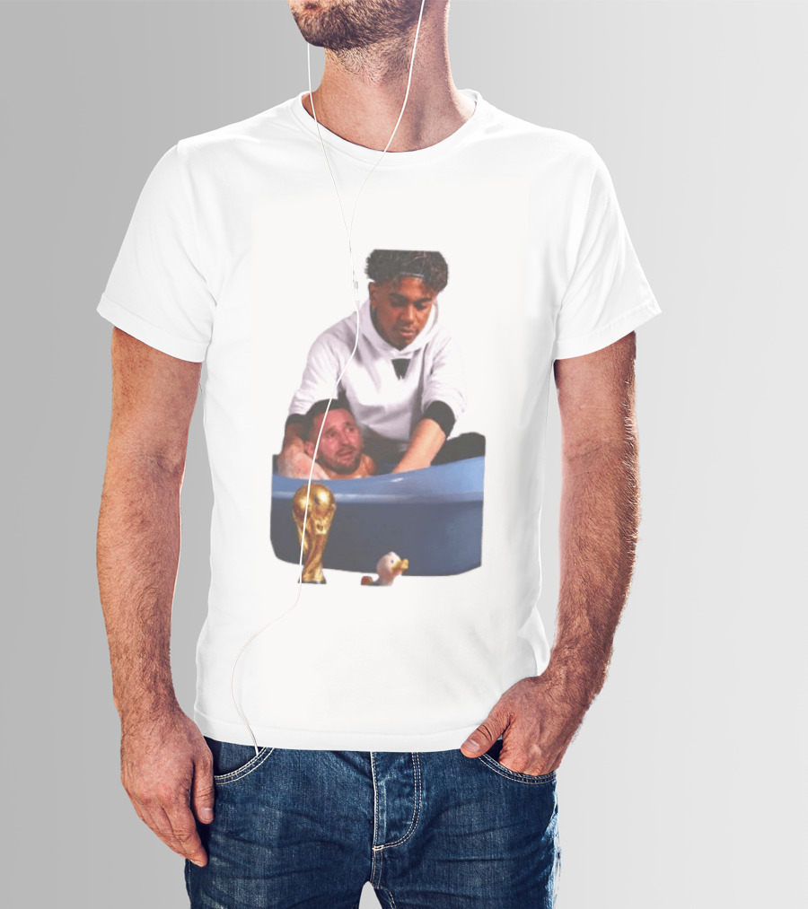 Lamine Yamal Lionel Messi Bathtub Meme World Cup Trophy T-Shirt