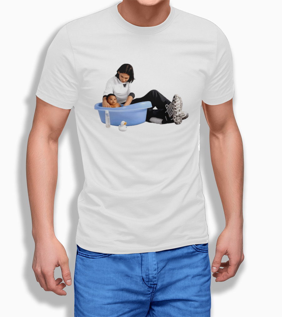 Messi Bathes Baby Lamine Yamal Soccer Icon Parenting Moment T-Shirt