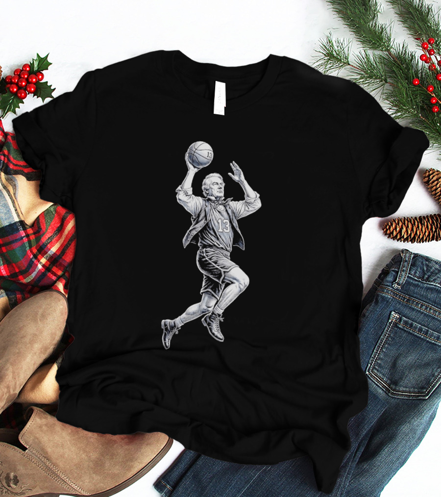 George Mikan Number 13 Basketball Legend Jump Shot T-Shirt