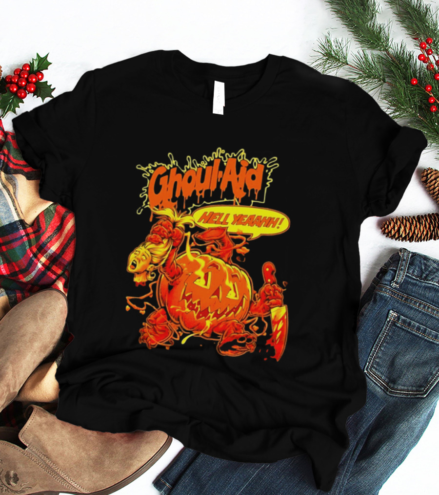 Ghoul Aid Hell Yeaahh Pumpkin Halloween Knife Monster T-Shirt