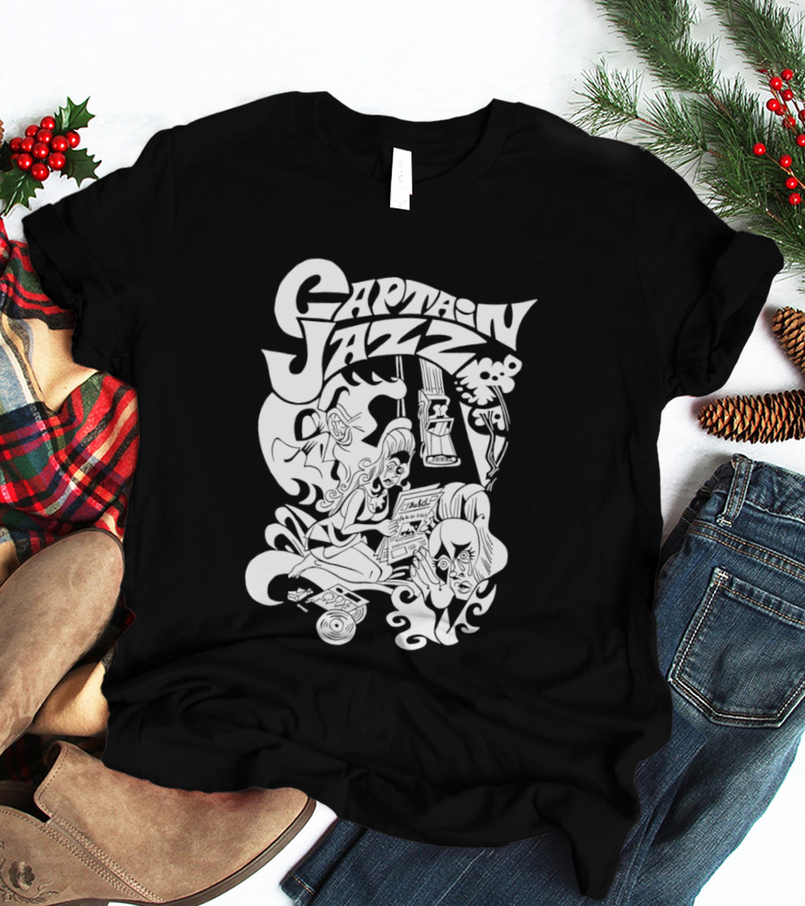 Captain Jazz Comic Retro Music Vibes T-Shirt