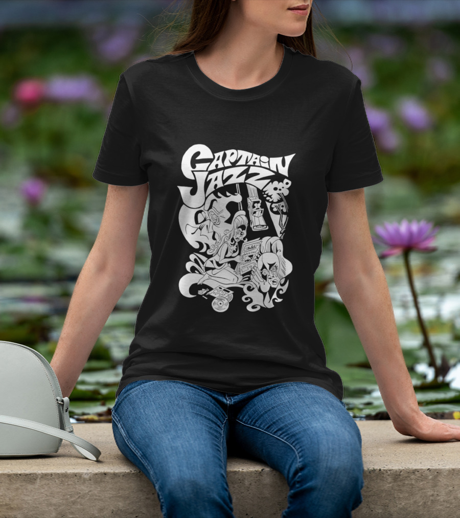 Captain Jazz Comic Retro Music Vibes T-Shirt