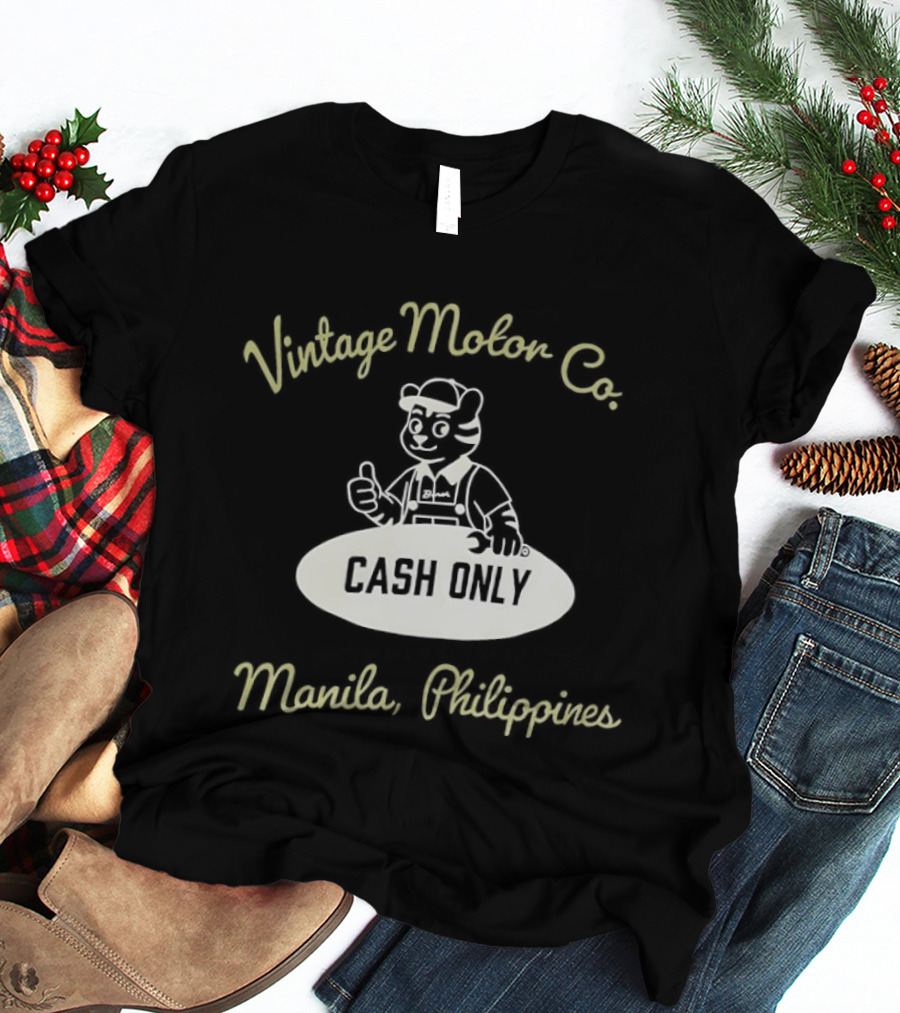 Vintage Motor Co Cash Only Manila Philippines T-Shirt