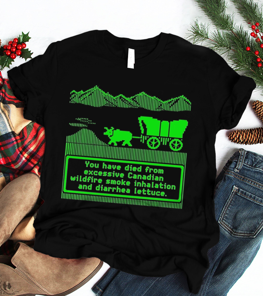 Oregon Trail You Have Died From Excessive Canadian Wildfire Smoke Inhalation And Diarrhea Lettuce T-Shirt