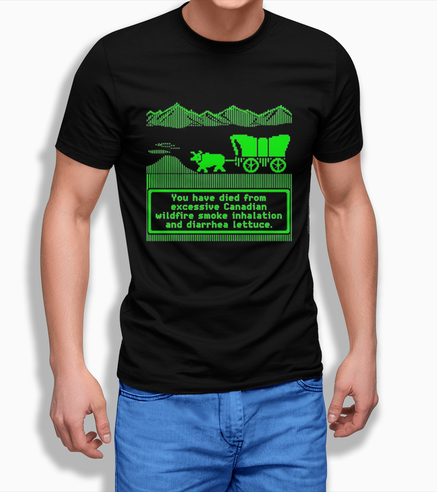 Oregon Trail You Have Died From Excessive Canadian Wildfire Smoke Inhalation And Diarrhea Lettuce T-Shirt