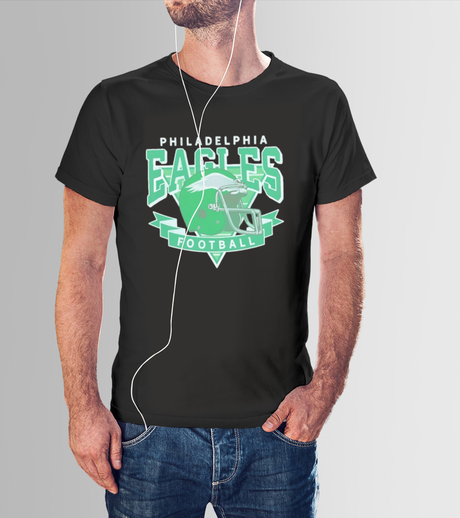Philadelphia Eagles Helmet Vintage Style Football Fan Gear T-Shirt