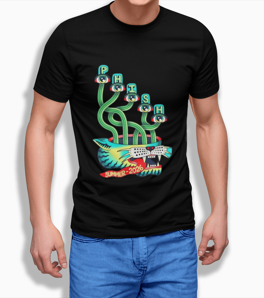 Phish Summer 2026 Jam Band Psychedelic Cat Eye Stalks T-Shirt