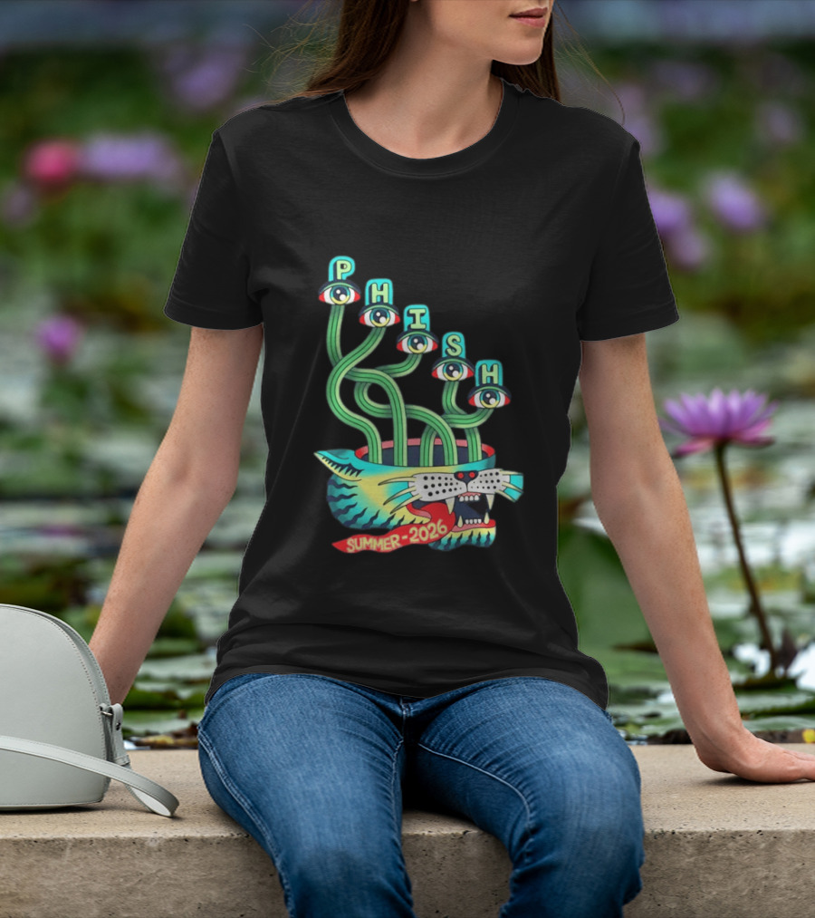 Phish Summer 2026 Jam Band Psychedelic Cat Eye Stalks T-Shirt