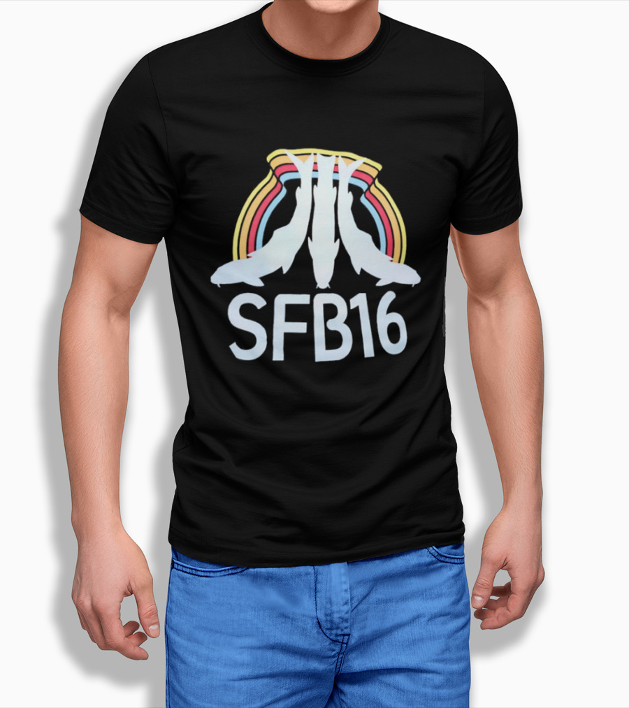 SFB16 Fish Fishing Rainbow T-Shirt