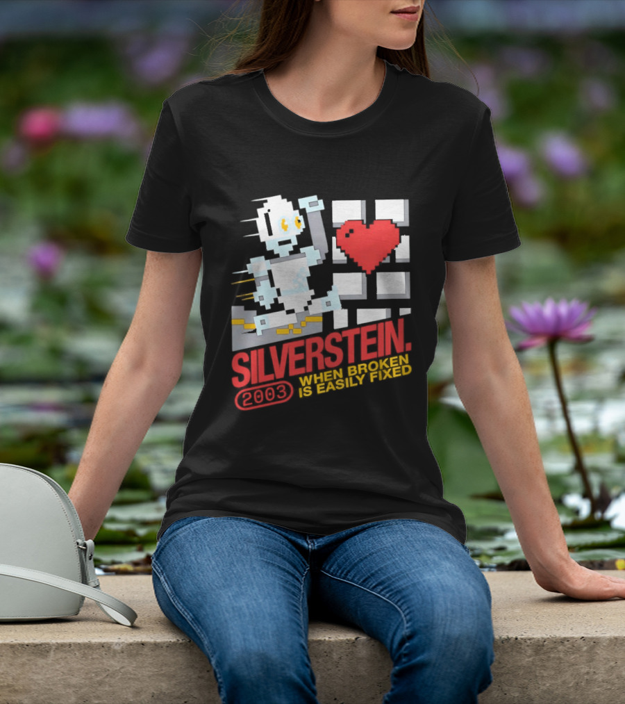 Silverstein 2003 When Broken Is Easily Fixed Pixel Robot Heart T-Shirt