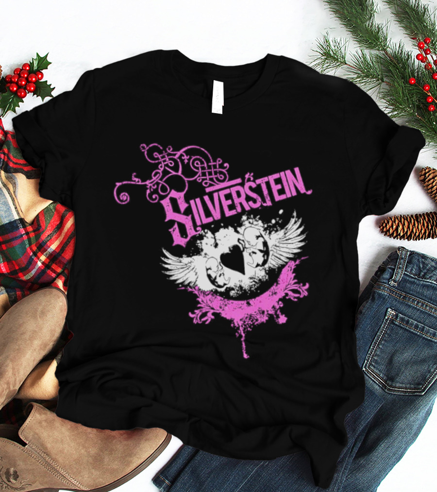 Silverstein Heart Winged Angels Post Hardcore Fashion T-Shirt