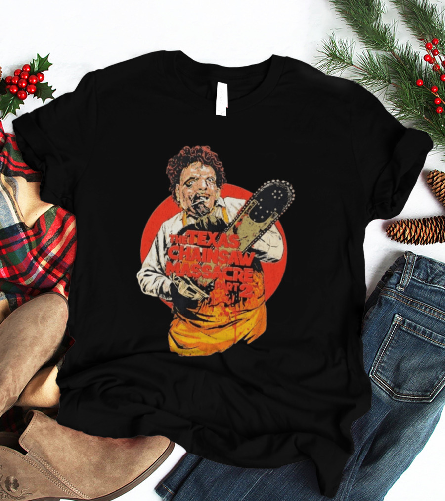 Texas Chainsaw Massacre Part 2 Bubba Chainsaw Graphic Burst T-Shirt