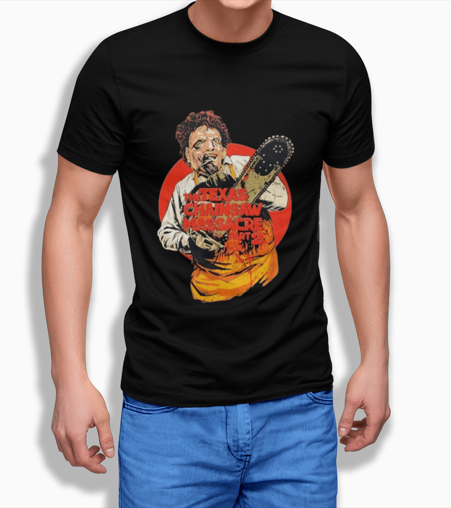 Texas Chainsaw Massacre Part 2 Bubba Chainsaw Graphic Burst T-Shirt