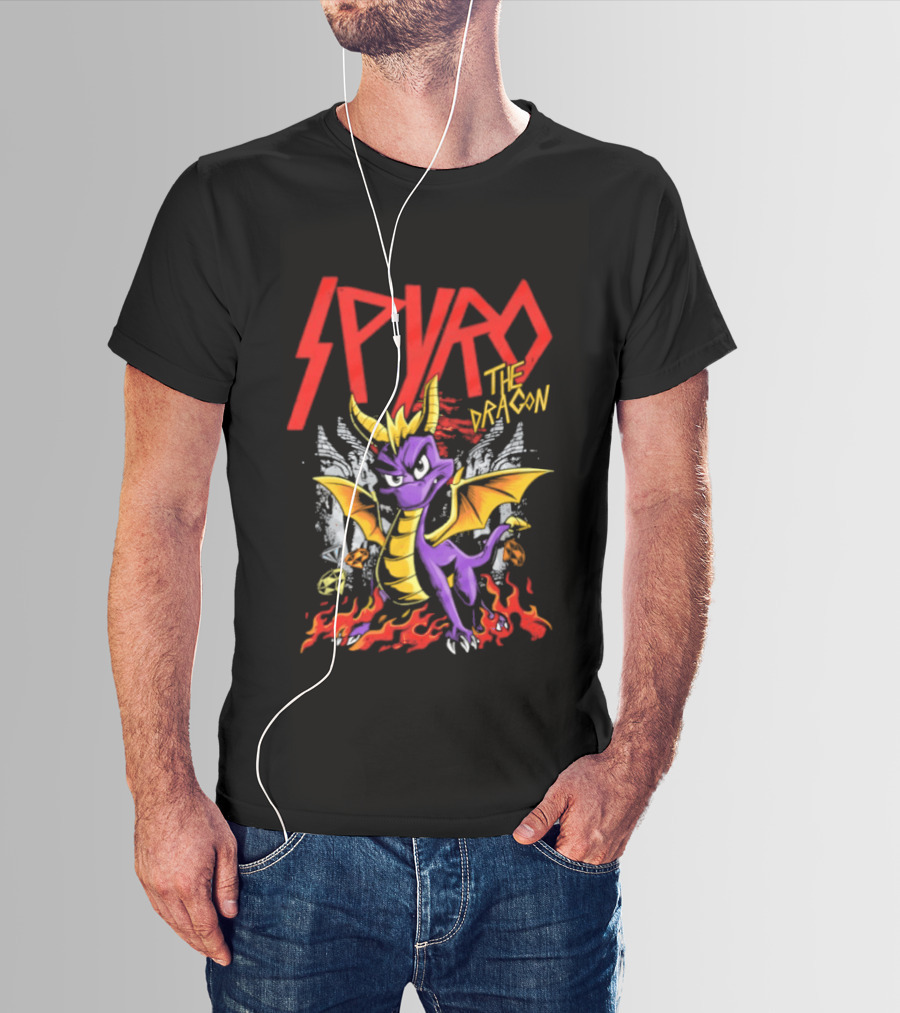 Spyro The Dragon Vintage PlayStation Adventure Flame T-Shirt