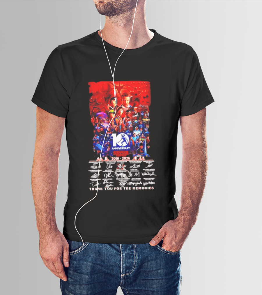 Stranger Things 10th Anniversary 2016 2026 Thank You For The Memories 10th Anniversary T-Shirt
