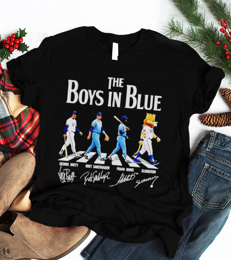 The Boys In Blue George Brett Brett Saberhagen Frank White Sluggerrr T-Shirt