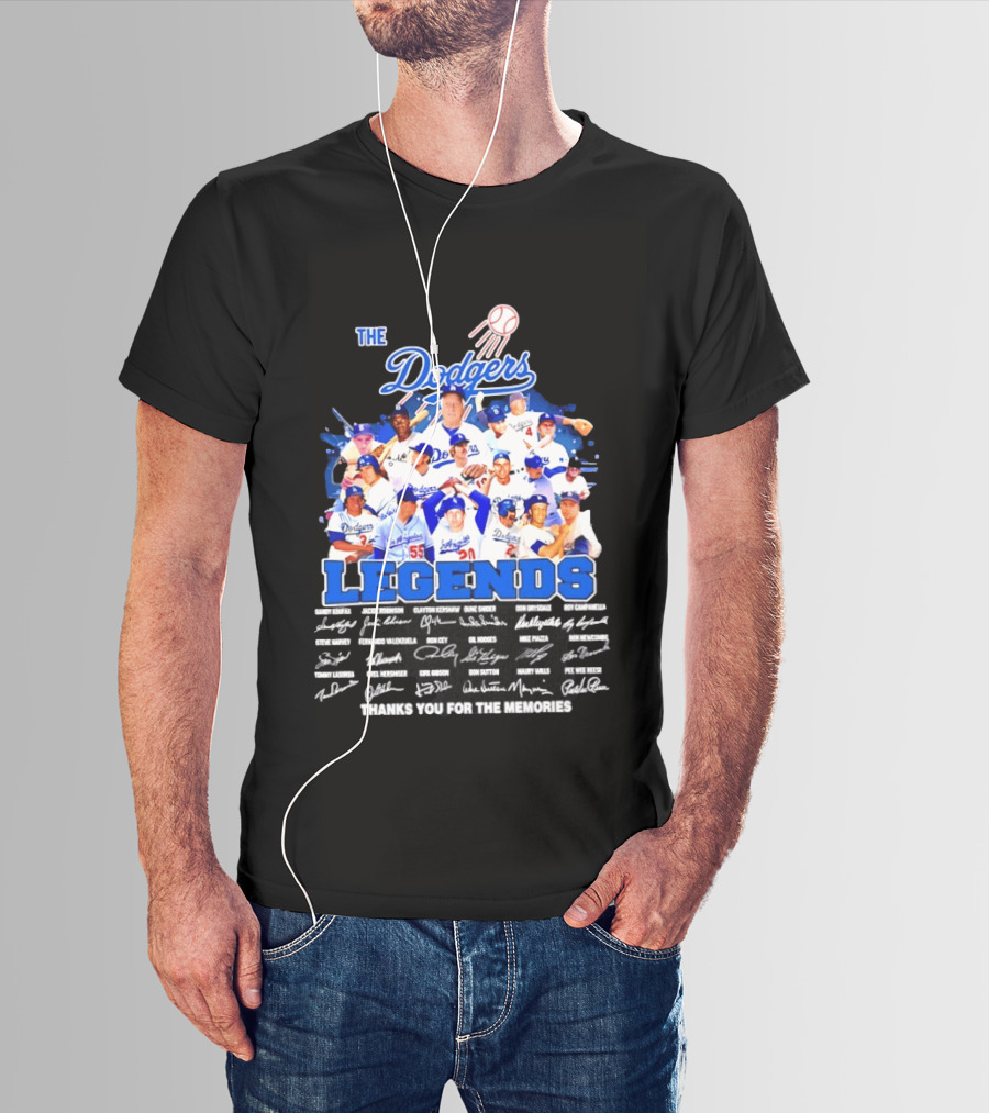 The Dodgers Legends Signatures Thank You For The Memories T-Shirt