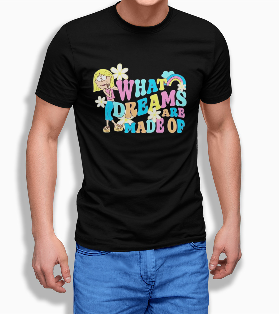 What Dreams Are Made Of Cartoon Girl Rainbow Flower T-Shirt