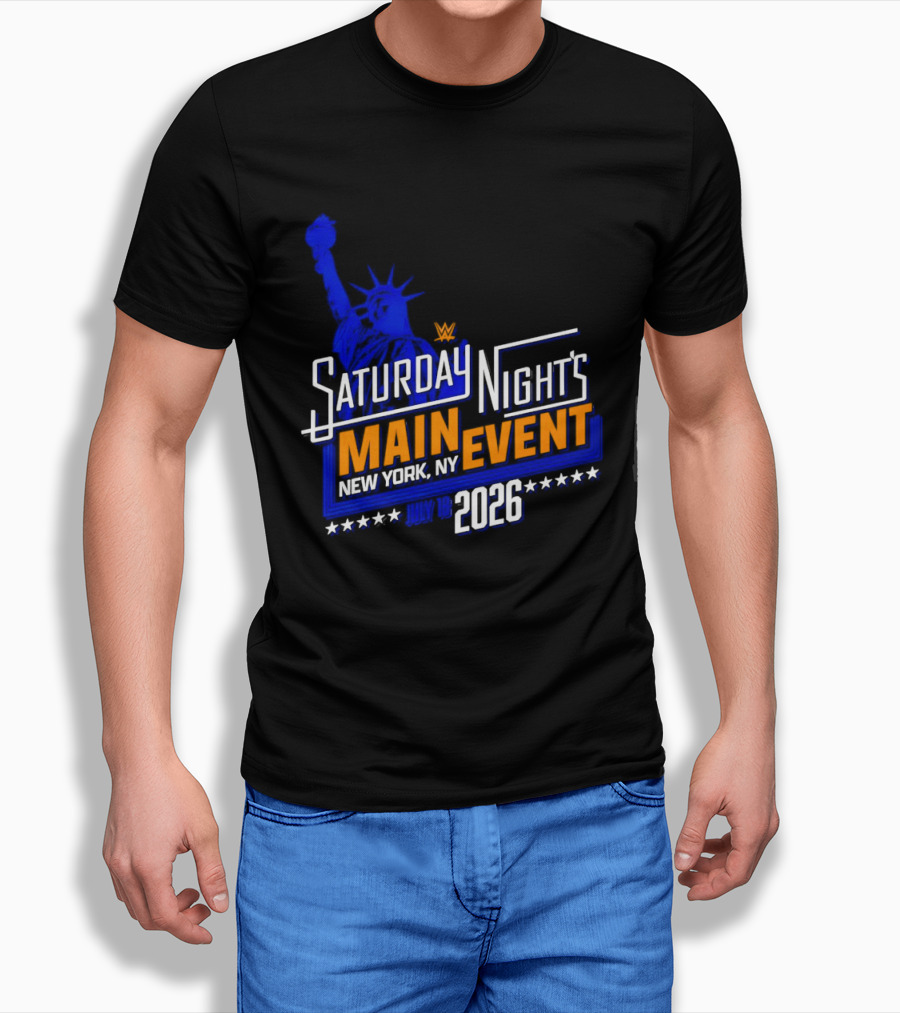 WWE Saturday Night's Main Event New York NY 2026 July 18 Liberty Statue Star T-Shirt
