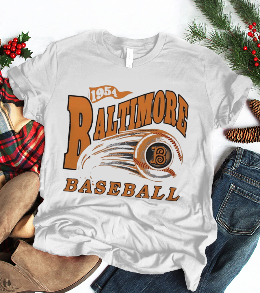 1954 Baltimore Baseball B Classic MLB Style Vintage Look T-Shirt