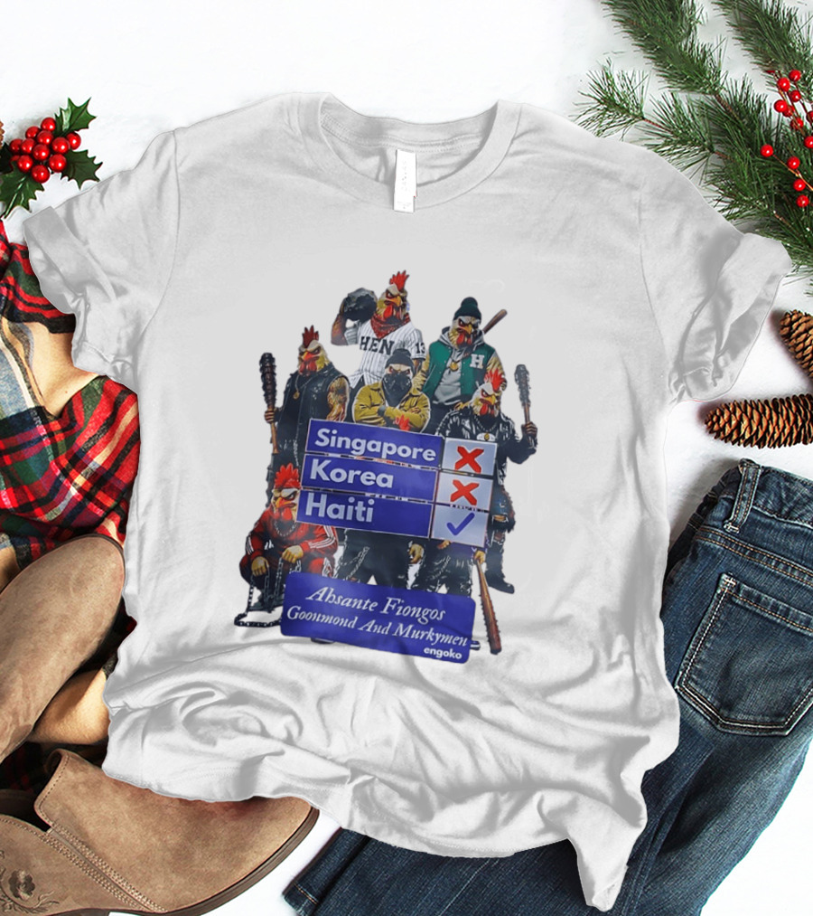 Ahsante Fiongos Goonmond Murkymen Haiti Rooster Crew T-Shirt