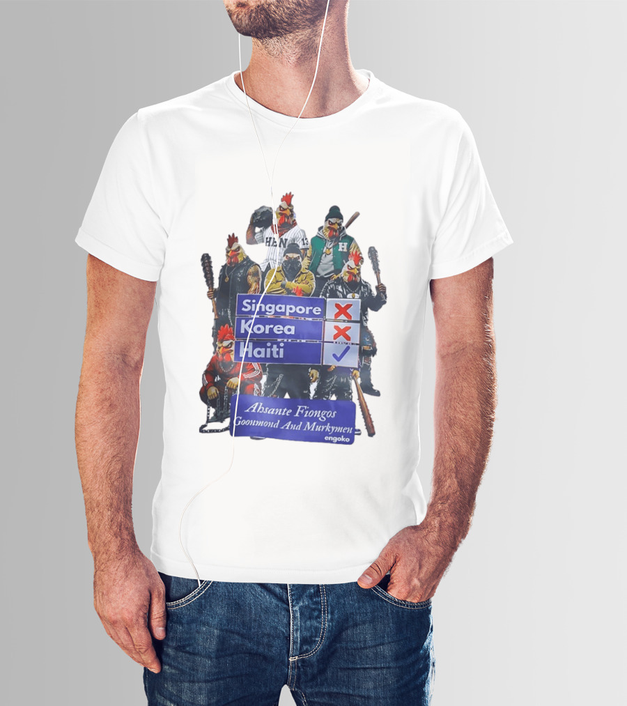 Ahsante Fiongos Goonmond Murkymen Haiti Rooster Crew T-Shirt