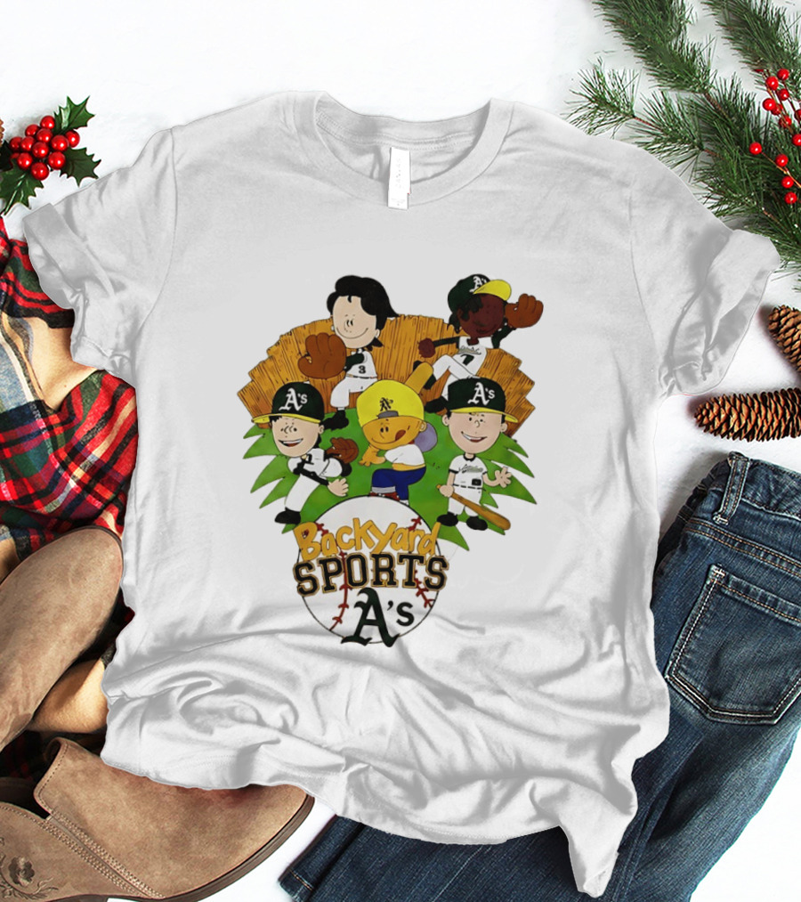 Backyard Sports A's Oakland Athletics MLB Characters Playing Baseball T-Shirt