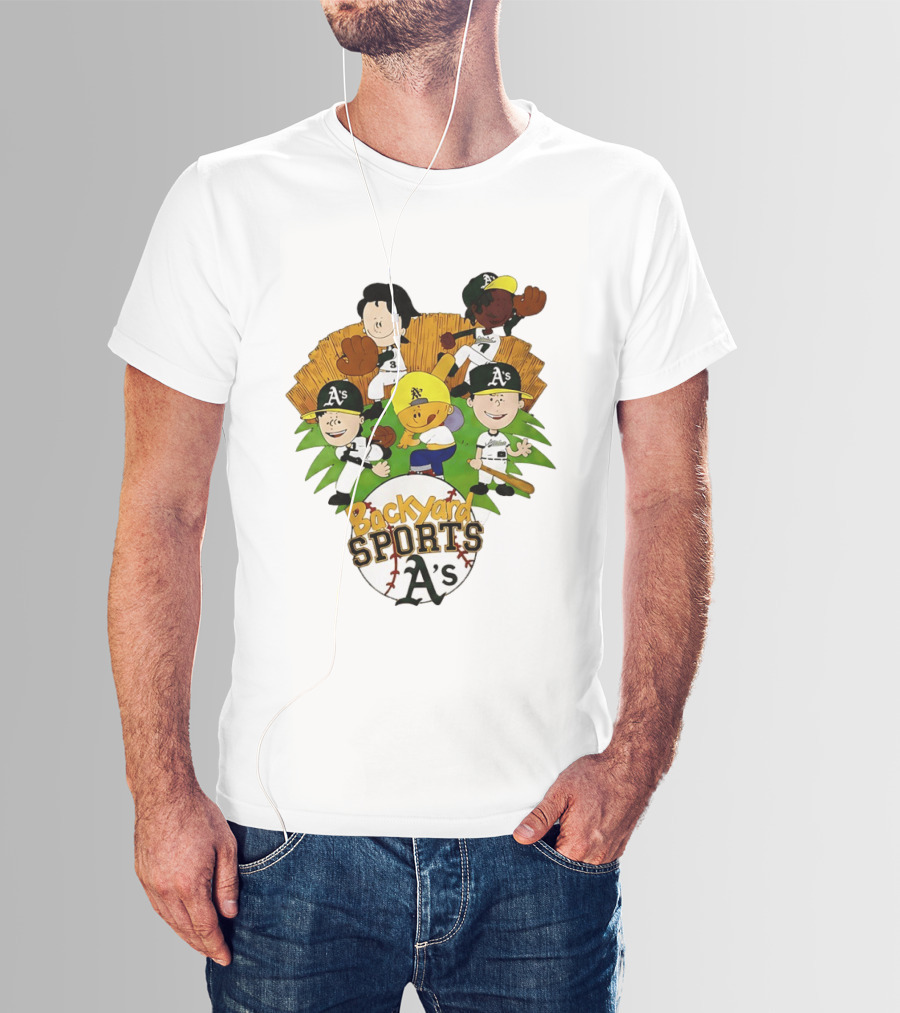 Backyard Sports A's Oakland Athletics MLB Characters Playing Baseball T-Shirt