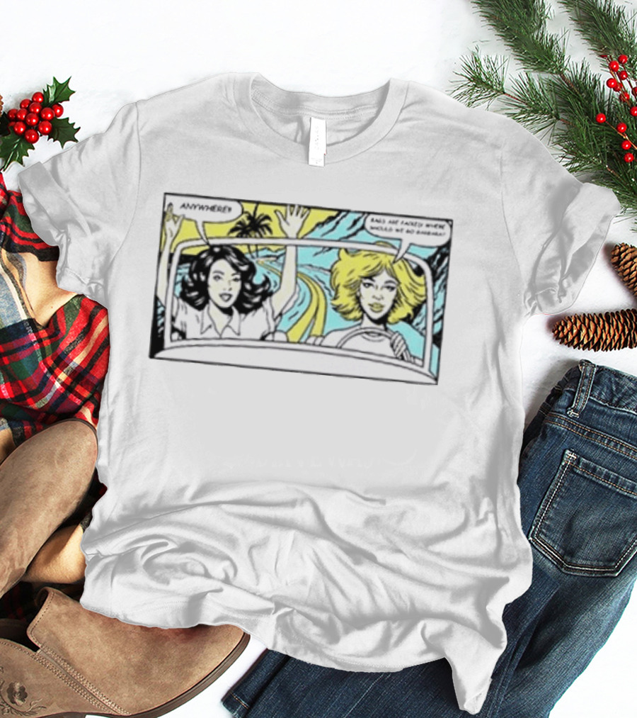 Bags Are Packed Where Should We Go Barbara Pop Art Comic Road Trip Adventure T-Shirt