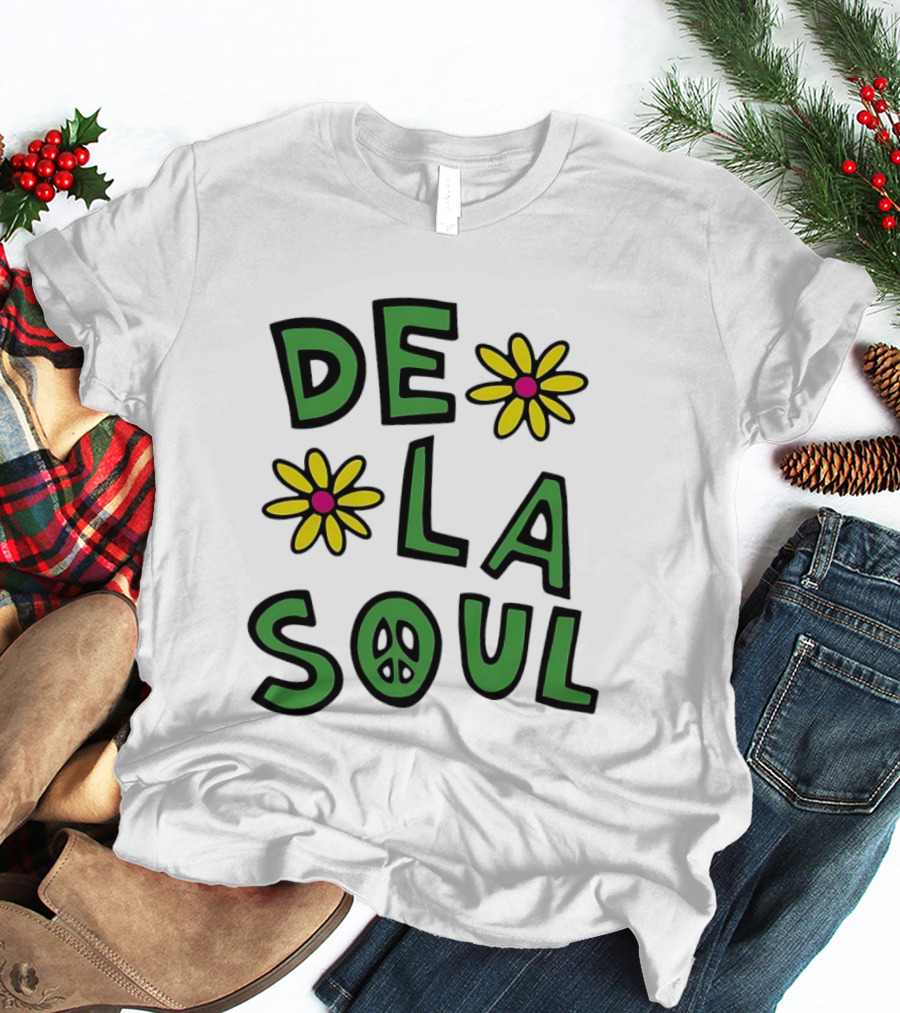 De La Soul Flowers Peace Sign Iconic 90s Hip Hop Nostalgia T-Shirt