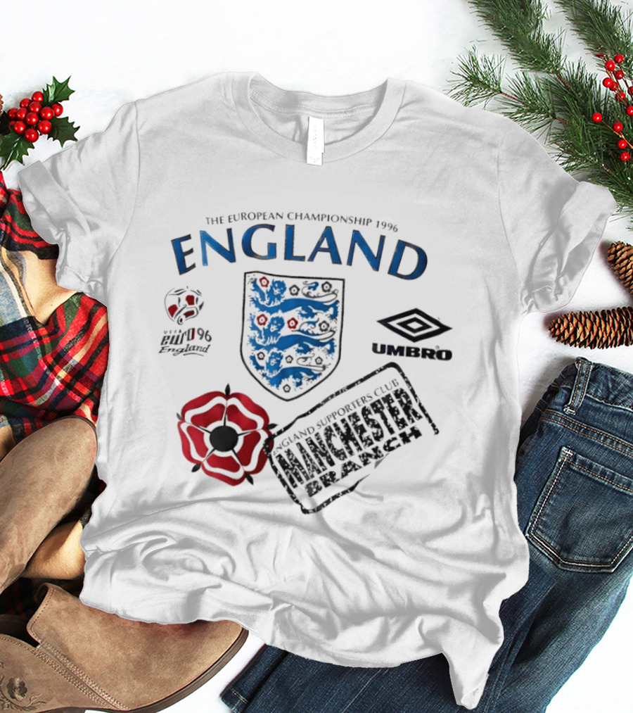 The European Championship 1996 England Supporters Club Manchester Branch Umbro Euro 96 T-Shirt