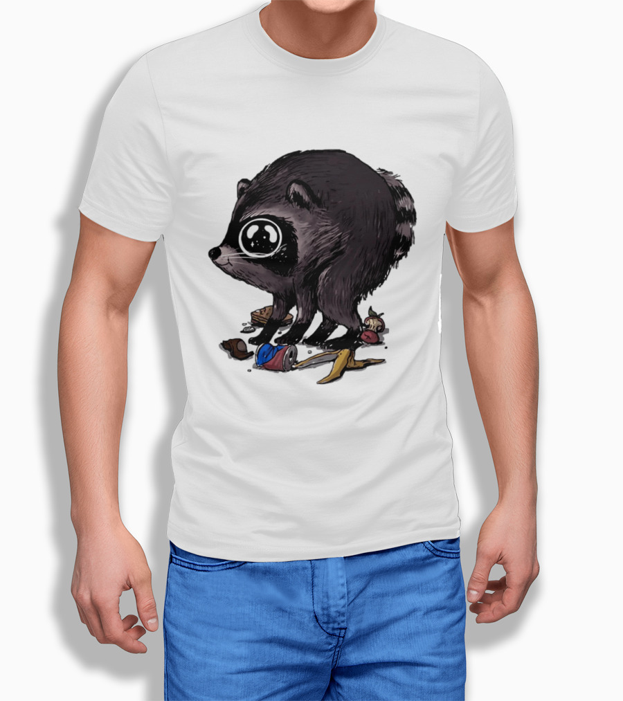 Jimothy Raccoon With Trash And Banana Peel T-Shirt