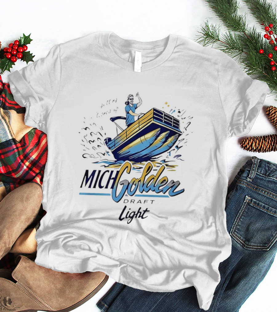 Michelob Golden Draft Light Getting Tooned Up Boat Adventure T-Shirt