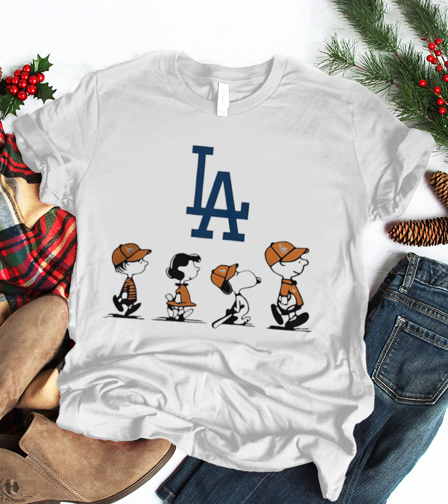 Peanuts Characters LA Dodgers Major League Baseball T-Shirt