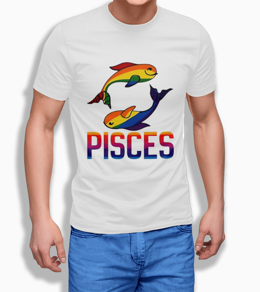 Pisces Fish Rainbow LGBT Pride T-Shirt
