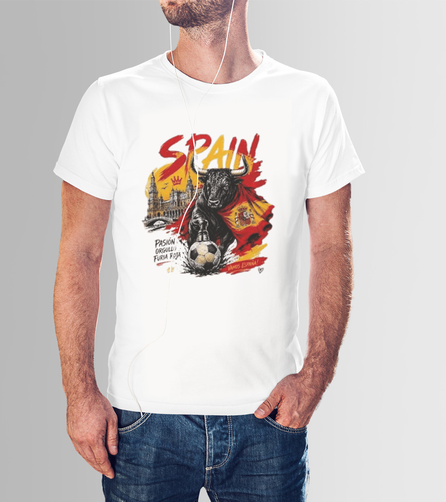 Spain Pasión Orgullo Furia Roja Vamos España Bull Flag 2026 T-Shirt
