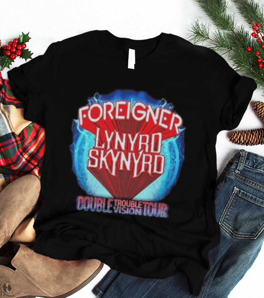 Foreigner Lynyrd Skynyrd Double Trouble Vision Tour 2026 T-Shirt