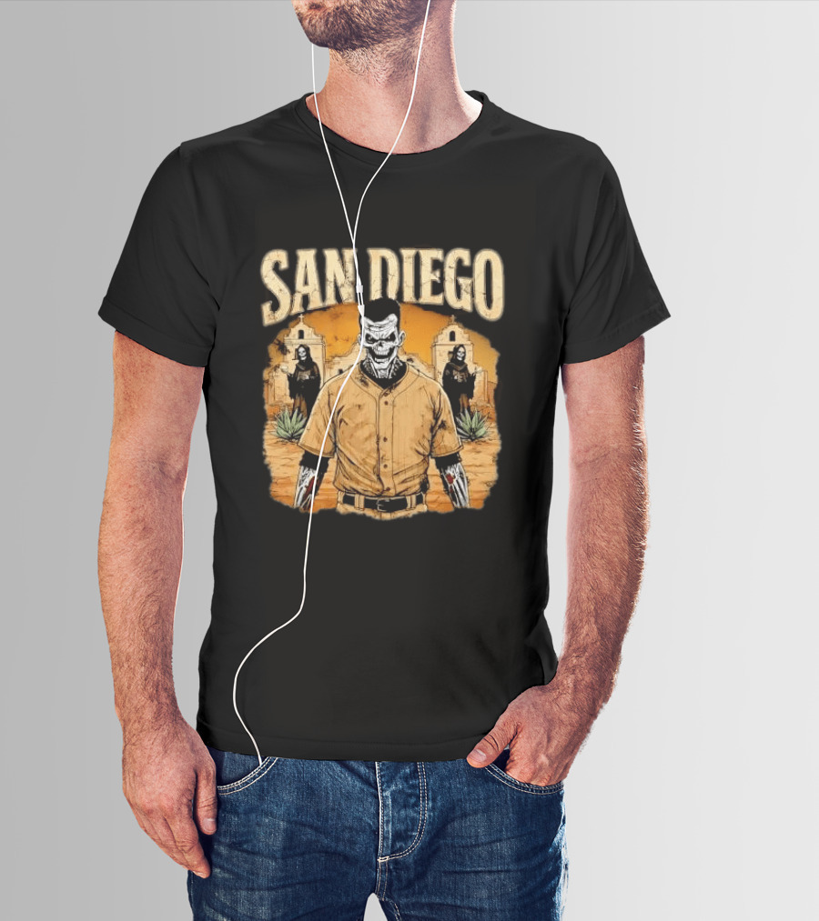 San Diego Grim Reaper Zombie Baseball Player T-Shirt