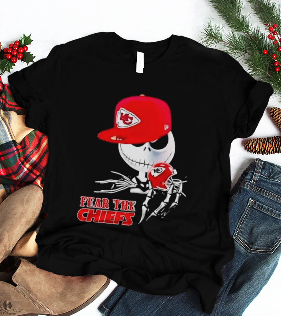 Jack Skellington Kansas City Chiefs Helmet Fear The Chiefs T-Shirt