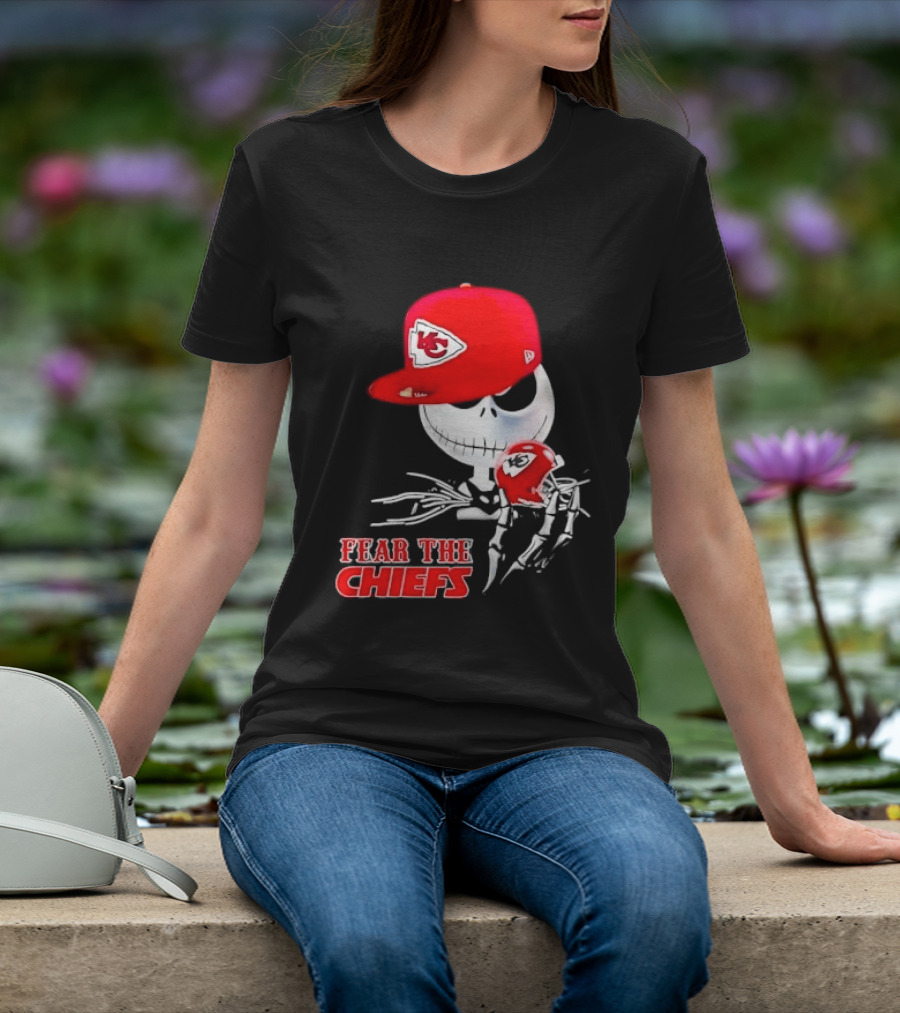Jack Skellington Kansas City Chiefs Helmet Fear The Chiefs T-Shirt