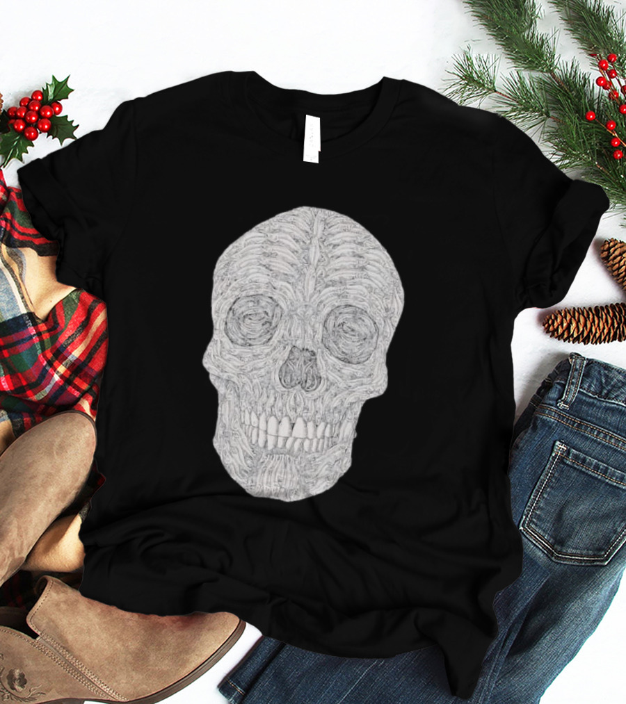 Salmon Fish Bones Skull T-Shirt