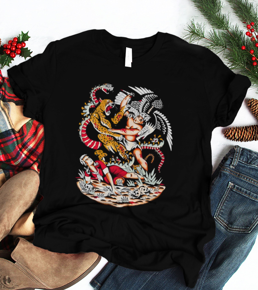 Doomsday Battle Angel Versus Mythical Beast In Combat Scene T-Shirt