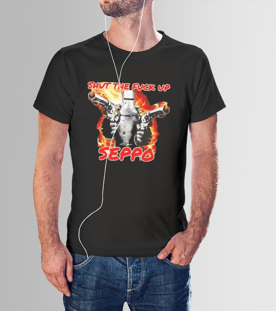 Shut The Fuck Up Seppo Dual Revolvers Fire Knight T-Shirt