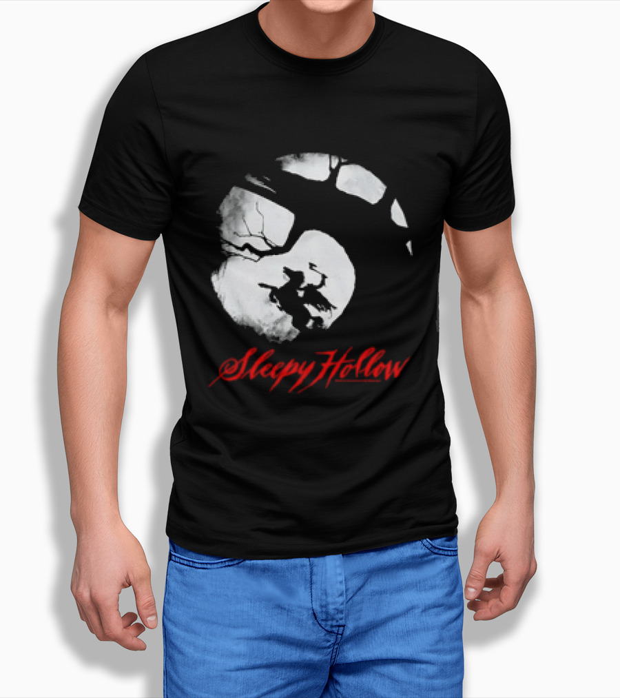 Sleepy Hollow Red Lettering Crescent Moon T-Shirt