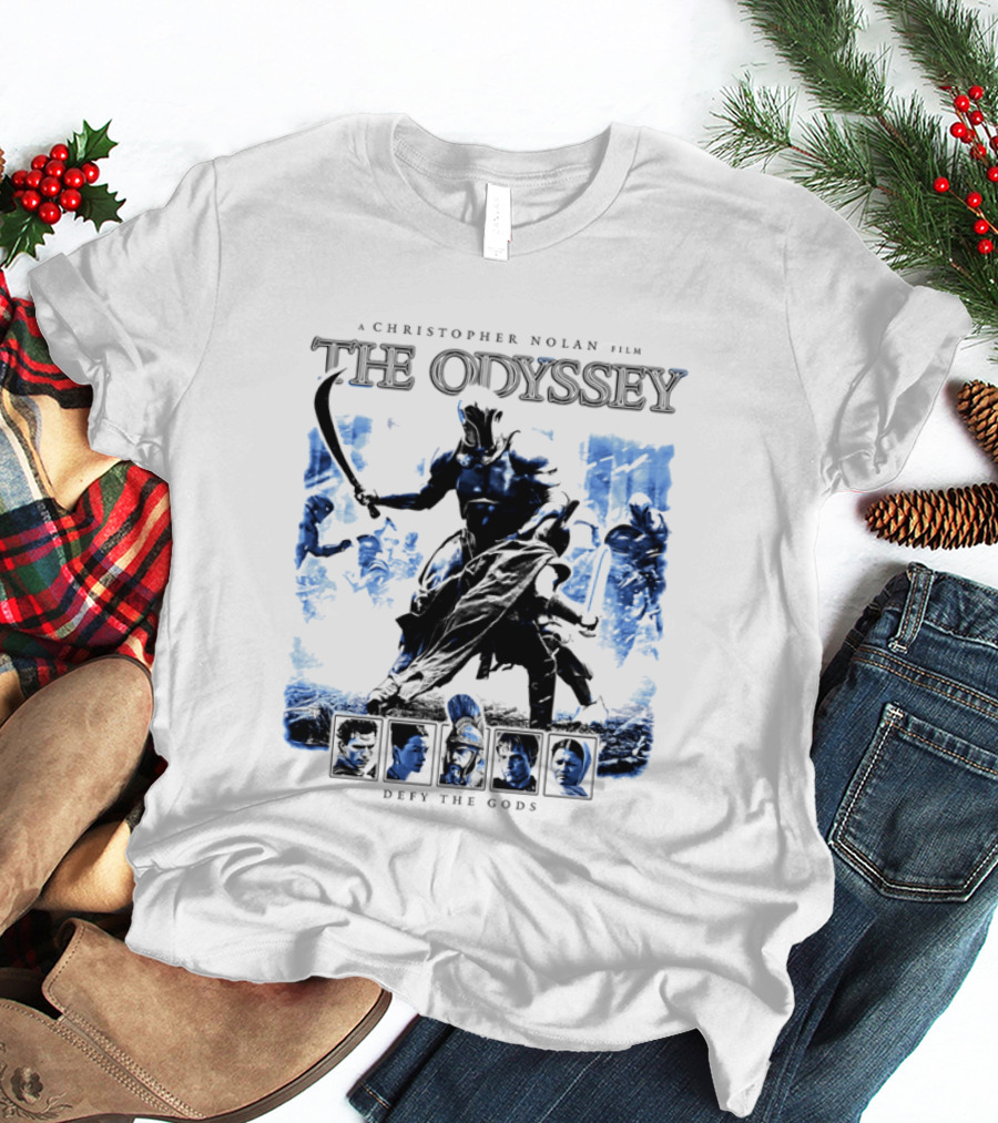A Christopher Nolan Film The Odyssey Defy The Gods Movie Epic Adventure T-Shirt