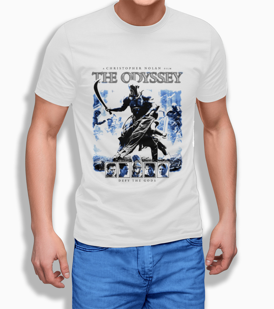 A Christopher Nolan Film The Odyssey Defy The Gods Movie Epic Adventure T-Shirt