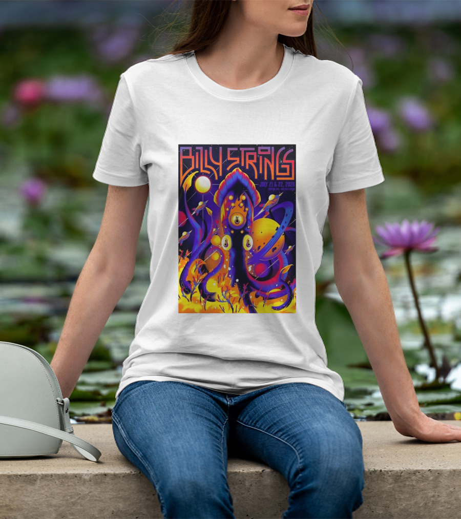 Billy Strings Boston MA July 21 22 2026 Live Agganis Arena Event Psychedelic Cosmic Squid T-Shirt