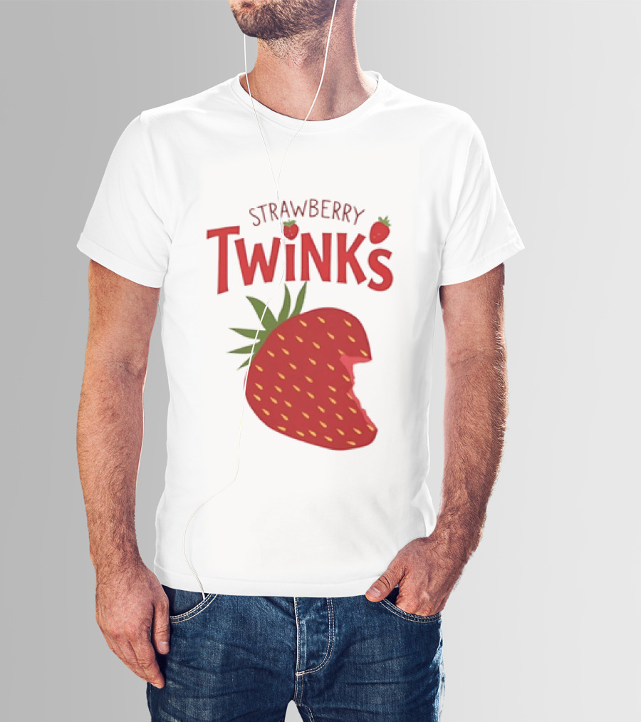 Strawberry Twinks Bitten Berry Fun Playful T-Shirt